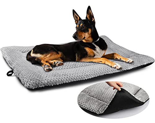 Fluffy Sherpa Dog Bed Mat for Large Pets - Grey