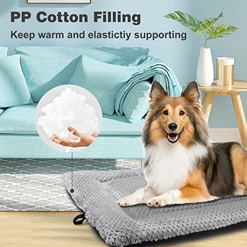 Fluffy Sherpa Dog Bed Mat for Large Pets - Grey