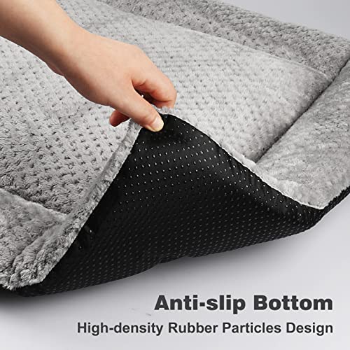 Fluffy Sherpa Dog Bed Mat for Large Pets - Grey
