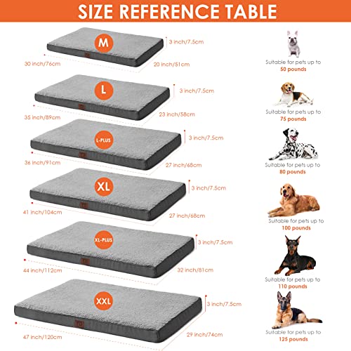 Orthopedic Dog Bed: Large, Removable Washable Cover, Grey
