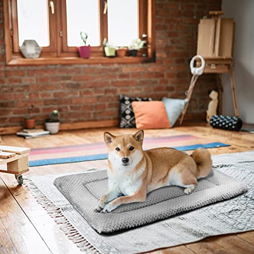 Fluffy Sherpa Dog Bed Mat for Large Pets - Grey