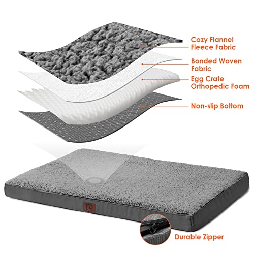 Orthopedic Dog Bed: Large, Removable Washable Cover, Grey