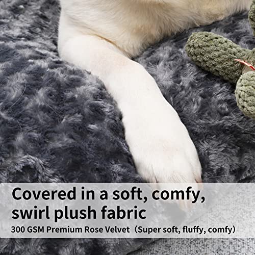 Large Washable Dog Bed - Calming, Non-Skid Bottom