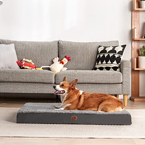 Orthopedic Dog Bed: Large, Removable Washable Cover, Grey