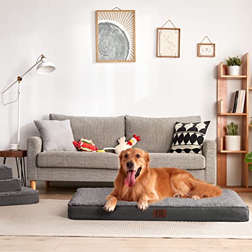 Orthopedic Dog Bed: Large, Removable Washable Cover, Grey