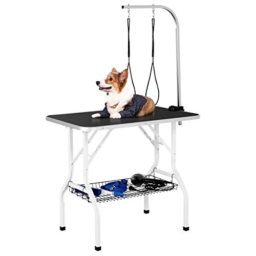 Yaheetech 36” Dog Grooming Table with Storage Basket
