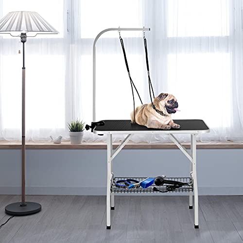 Yaheetech 36” Dog Grooming Table with Storage Basket