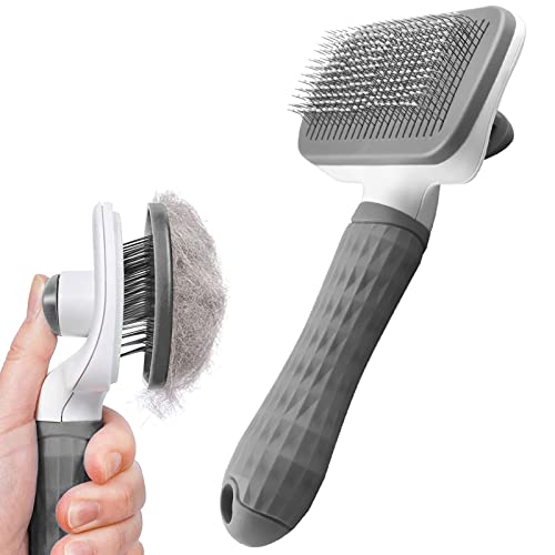 Self-Cleaning Dog and Cat Grooming Combo Brush