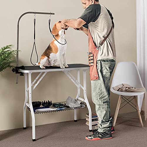 Yaheetech 36” Dog Grooming Table with Storage Basket