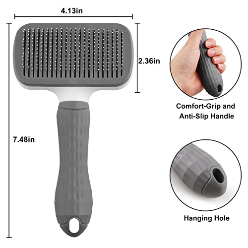 Self-Cleaning Dog and Cat Grooming Combo Brush