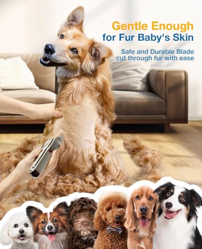 Waterproof Cordless Dog Clippers for Thick Coats