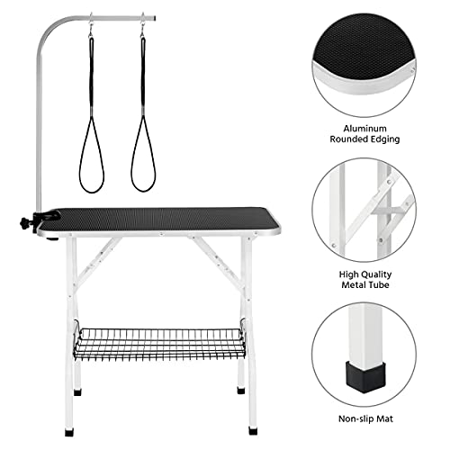 Yaheetech 36” Dog Grooming Table with Storage Basket