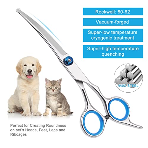 Stainless Steel Dog Grooming Scissors - Curved
