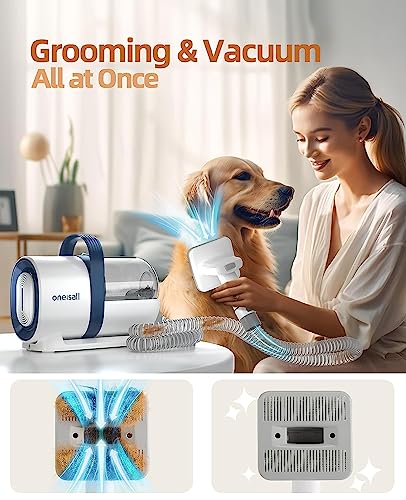 oneisall Dog Grooming Vacuum Kit, Pet Hair Suction