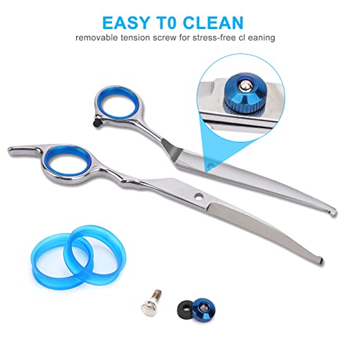 Stainless Steel Dog Grooming Scissors - Curved