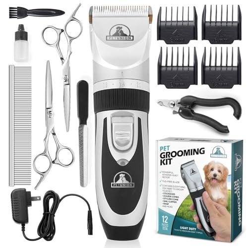 Dog Grooming Kit - Rechargeable Clippers & Accessories