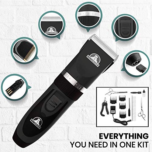Dog Grooming Kit - Rechargeable Clippers & Accessories
