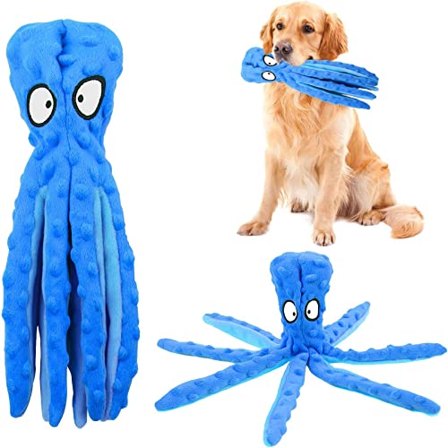 RAYITO Octopus Dog Toys - Interactive Squeaky Chew Toy