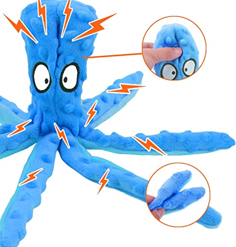 RAYITO Octopus Dog Toys - Interactive Squeaky Chew Toy