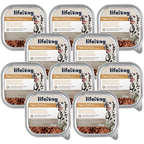 Lifelong Dog Food - Chicken, Carrot, and Pasta, 300g (Pack of 10)