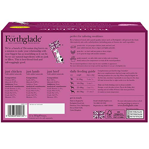 Forthglade Grain Free Wet Dog Food Variety Pack (12x395g)