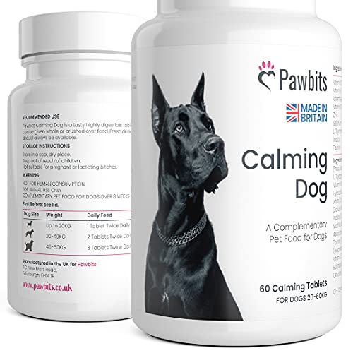 Pawbits 60 Calming Tablets for Dogs - Natural Calm Aid