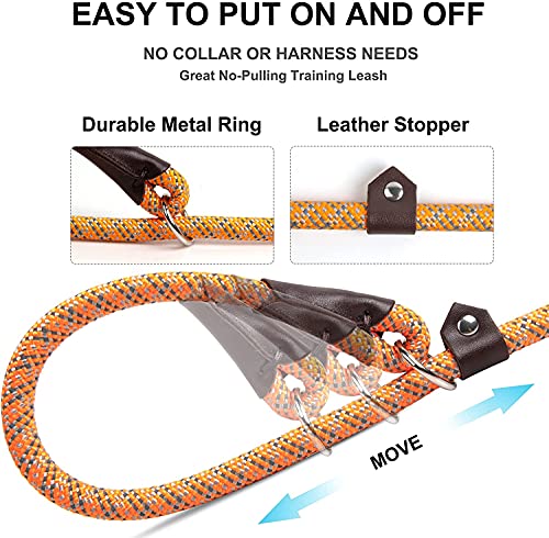 Durable Slip Rope Leash with Reflective Stitching