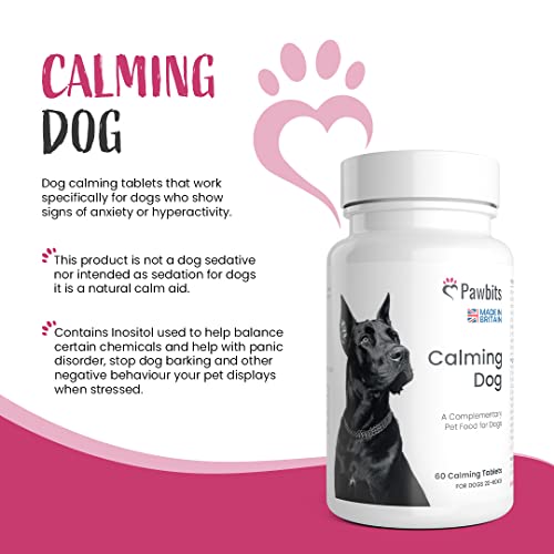 Pawbits 60 Calming Tablets for Dogs - Natural Calm Aid