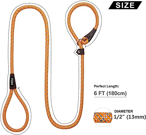Durable Slip Rope Leash with Reflective Stitching
