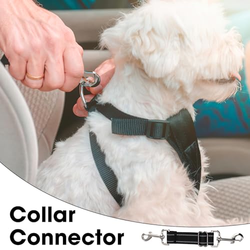 Reflective Dog Collar Clips - Nylon, Adjustable (Black)
