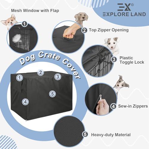 Universal Fit Dog Crate Cover - Durable Polyester Cover