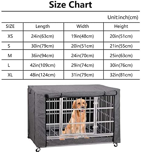 Large Dog Cage Cover, Grey Windproof Kennel Cover
