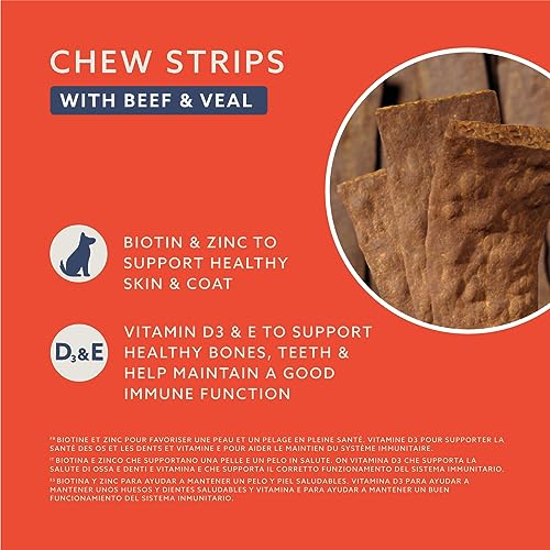 Dog Treats - 20 Beef & Veal Chew Strips, 200g