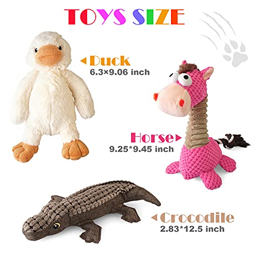 Durable Squeaky Dog Toys - 3 Pack