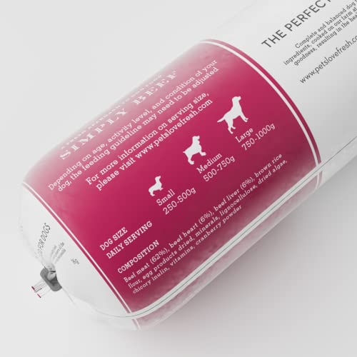 Simply Beef Dog Food (5 x 600g chub rolls)