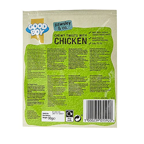 Chicken Chewy Twisters for Dogs - 90g, 5-Pack