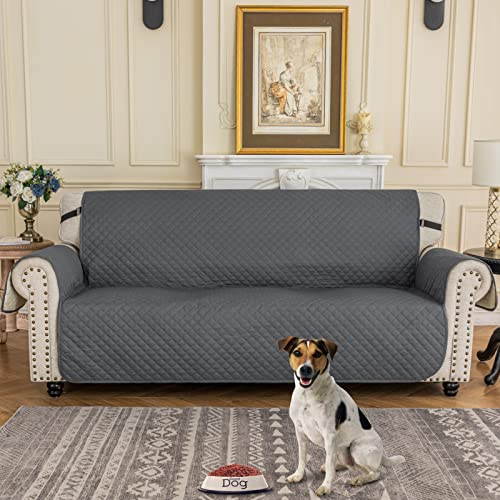 Waterproof Quilted Sofa Cover with Pockets & Straps