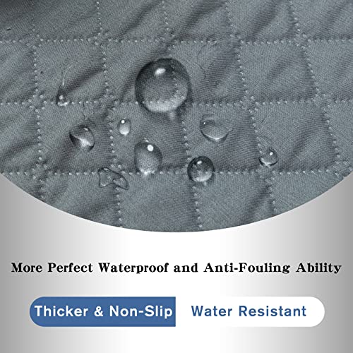 Waterproof Quilted Sofa Cover with Pockets & Straps