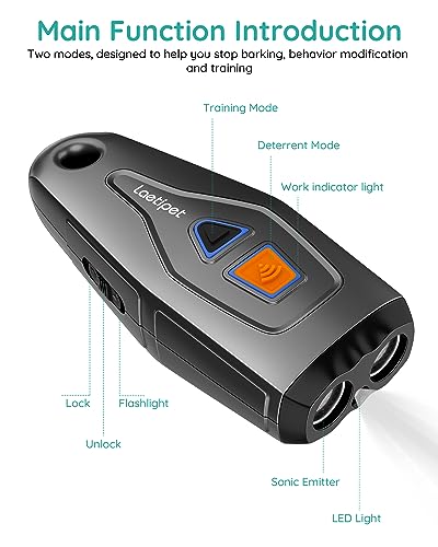 Anti Barking Dog Training Device with LED Flashlight