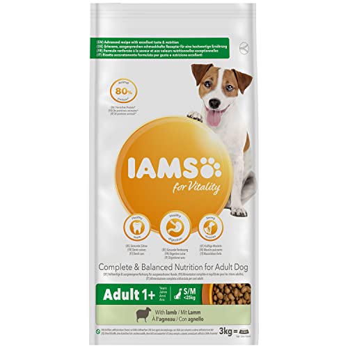 IAMS Dog Food, Adult, Small/Medium Breeds, Lamb, 3kg