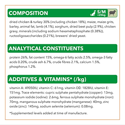 IAMS Dog Food, Adult, Small/Medium Breeds, Lamb, 3kg