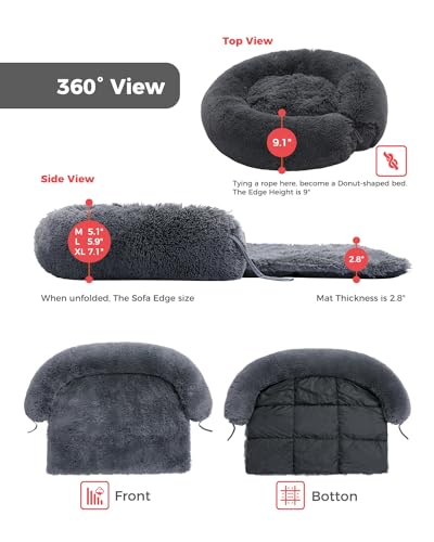 PAWZ Road XL Fluffy Dog Couch Bed