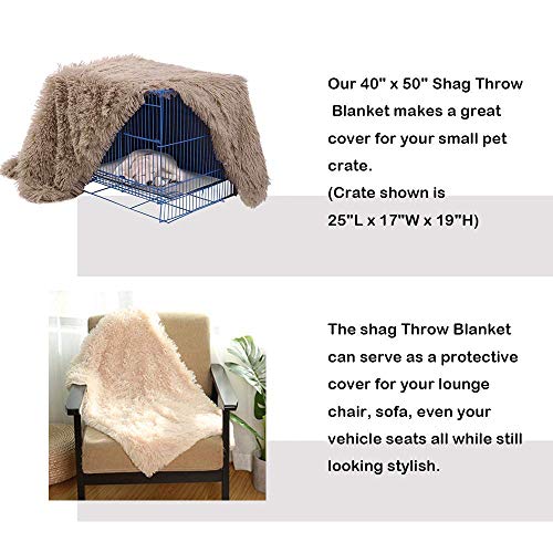Plush Pet Blanket - Soft Fluffy Mat for Dogs & Cats (Grey, S:22x14 inch)
