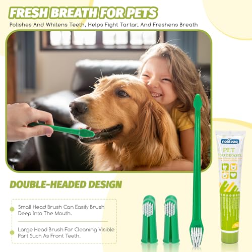 Nobleza Dog Toothbrush and Toothpaste Kit for Pet Oral Care