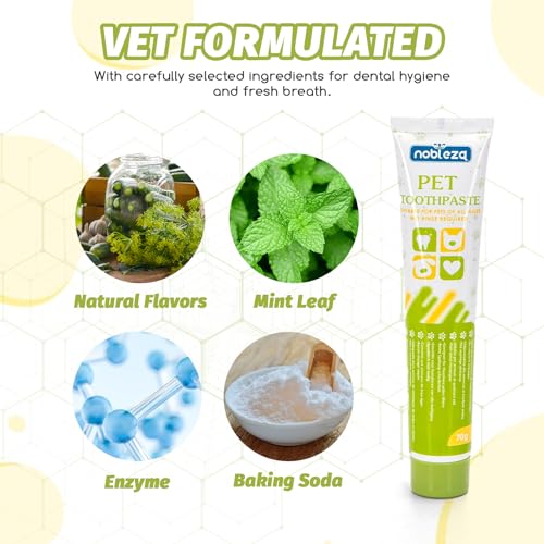 Nobleza Dog Toothbrush and Toothpaste Kit for Pet Oral Care