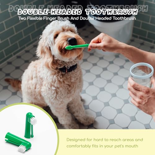 Nobleza Dog Toothbrush and Toothpaste Kit for Pet Oral Care