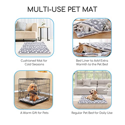 Soft Fleece Dog Bed Mat, Reversible, Warm, Medium