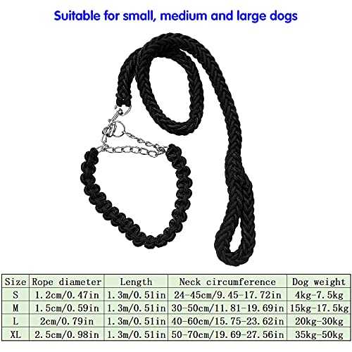 Durable Braided Dog Leash and Collar Set
