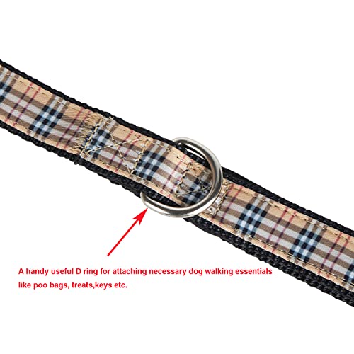 YUDOTE Plaid Dog Collar and Lead Set: British Style