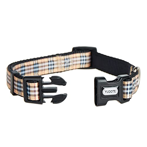 YUDOTE Plaid Dog Collar and Lead Set: British Style